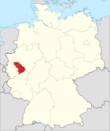 Umrisse des Bergischen Landes in Deutschland